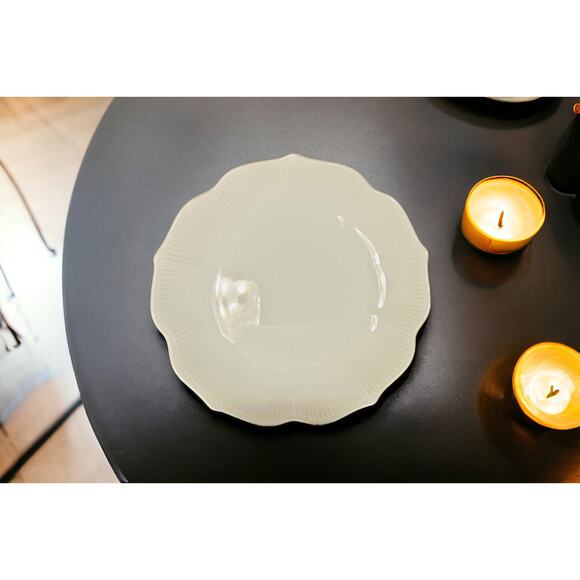 Japanese White Porcelain Cutout Bowl & Saucer Set-17pc-Pier 1 Lotus Accent Plate - Picture 10 of 10